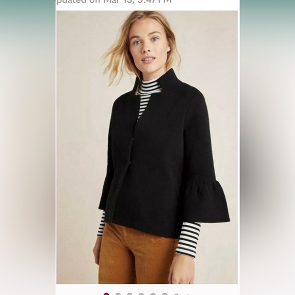 Anthropologie Jackets & Blazers - Anthropologie Black Knit Sweater Jacket Medium